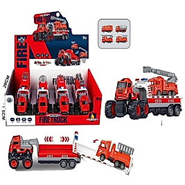 Vardem Sürtmeli Die-Cast 4X4 İtfaiye Araçları Taşıyan Tır