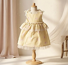 KALİNKA KİDS KIZ BEBEK ELBİSE-SARI