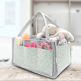 Babyjem Keçe Anne Bebek Bakım Çantası Yeşil Çiçek
