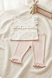 BİORGANİC KIZ BEBEK ÇİÇEK BASKILI TAKIM