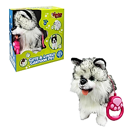 Vardem Peluş Tasmalı Yürüyen-Havlayan Husky Köpek