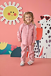 Patique KIZ ÇOCUK CEPLİ DENİM PANTOLON-PEMBE