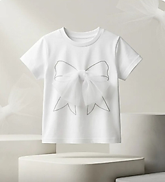 ÇİKOBY TÜL FİYONK DETAYLI T-SHIRT -BEYAZ