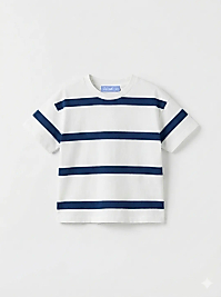 LA CİEL PARİS Oversize Çizgili Tshirt