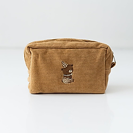 MAMA YOYO baby&kids Kadife Organizer Çanta Tarçın - Ayı nakışlı