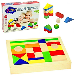 Playwood Ahşap Eğitici Renkli Bloklar 29 Parça