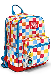 Coral High Çok Renkli Dama Desenli Okul Sırt Çantası