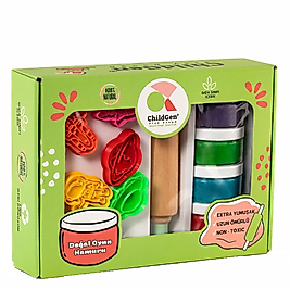 Childgen Premıum Set - Uzay x 4 Adet Oyun Hamuru x 1 Adet Merdane x 12 Adet Detaylı Kalıp
