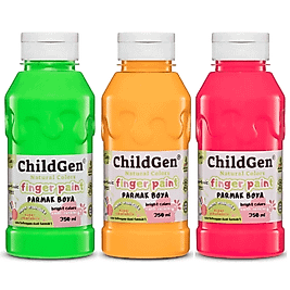 ChildGen Süper Yıkanabilir 3'lü Parmak Boya Neon Set