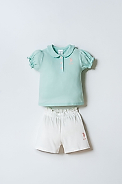 U.S. Polo Kız Bebek Bebe Yaka Pike İkili Takım Mint
