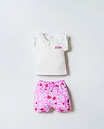 U.S. Polo Assn. Kız Bebek Şortlu Takım Beyaz