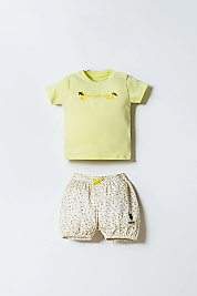U.S. Polo Assn. Kız Bebek Sarı Şort Takım
