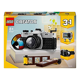LEGO® Creator Retro Fotoğraf Makinesi 31147 - 8 Yaş ve Üzeri Çocuklar için Televizyon ve Video Kamera Model Seçenekleri İçeren 3'ü 1 Arada Yaratıcı Oyuncak Yapım Seti (261 Parça)