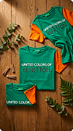 BENETTON NAKIŞLI YEŞİL TİŞÖRT