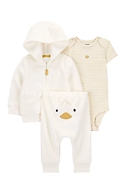 Carter's Bebek Ekru 3Lü Hırkalı TAKIM