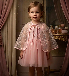LİTTLE LUNE PELERİNLİ ELBİSE