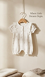 BİORGANİC KIZ BEBEK ÇİÇEK BASKILI TULUM
