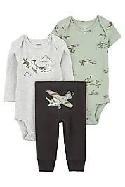 CARTER'S Erkek Bebek Body Pantolon Set 3'lü Paket