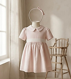 TONGS BABY KIZ ÇOCUK TAÇ HEDİYELİ ELBİSE-PEMBE