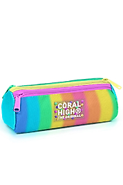 Coral High Kids Renkli Çizgili Üç Bölmeli Kalem Çantası