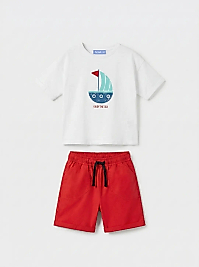 LA CİEL PARİS Yatch Dokuma Şortlu Set