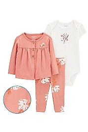 CARTER'S Kız Bebek 3Lü Hırkalı TAKIM