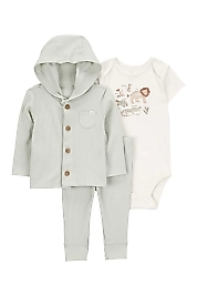 CARTER'S Erkek Bebek Yeşil 3Lü Hırkalı TAKIM