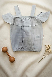 TİFFANY KIZ BEBEK MÜSLİN T-SHIRT -GRİ