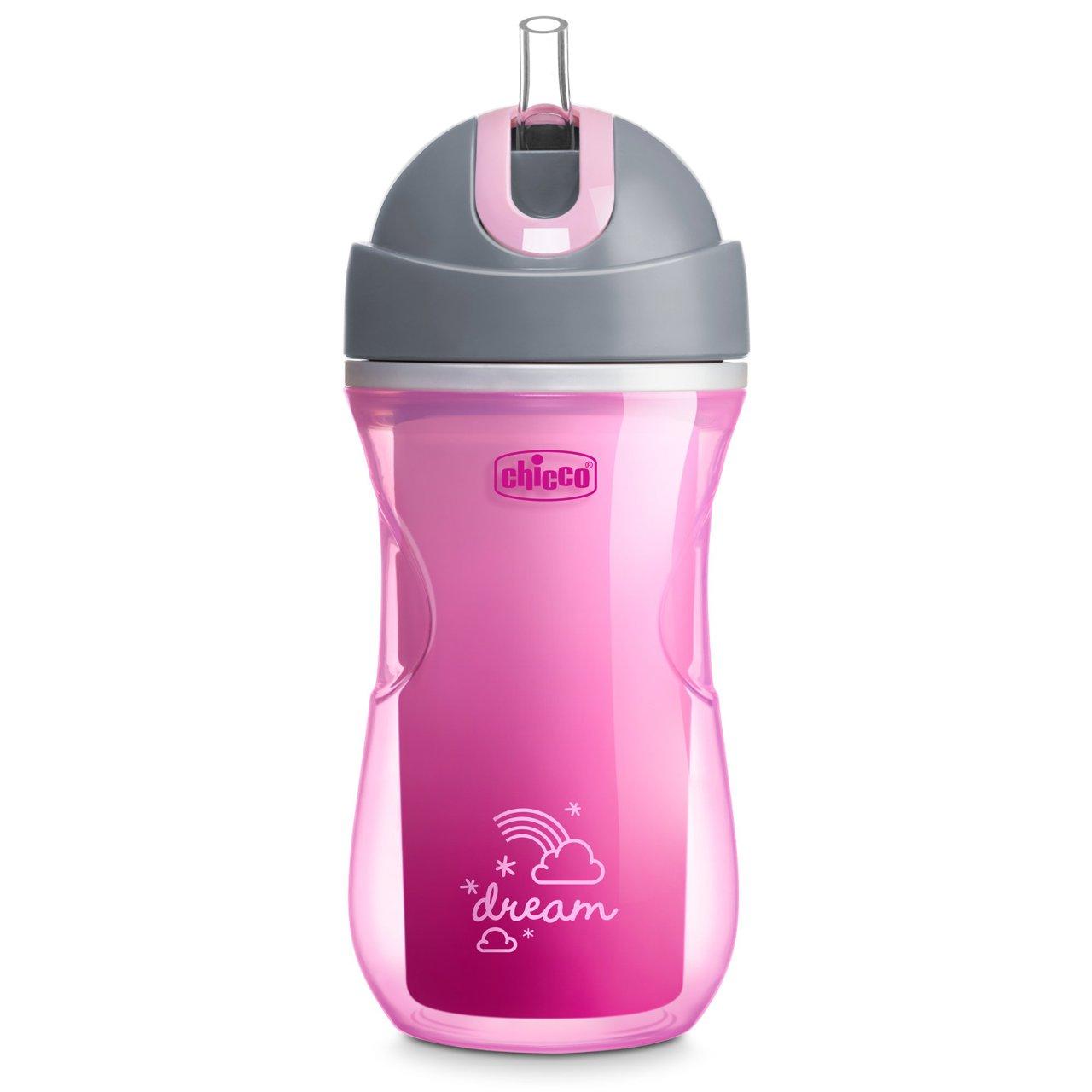 Chicco Isı Yalıtımlı Spor Pipetli Bardak 14m+ PEMBE