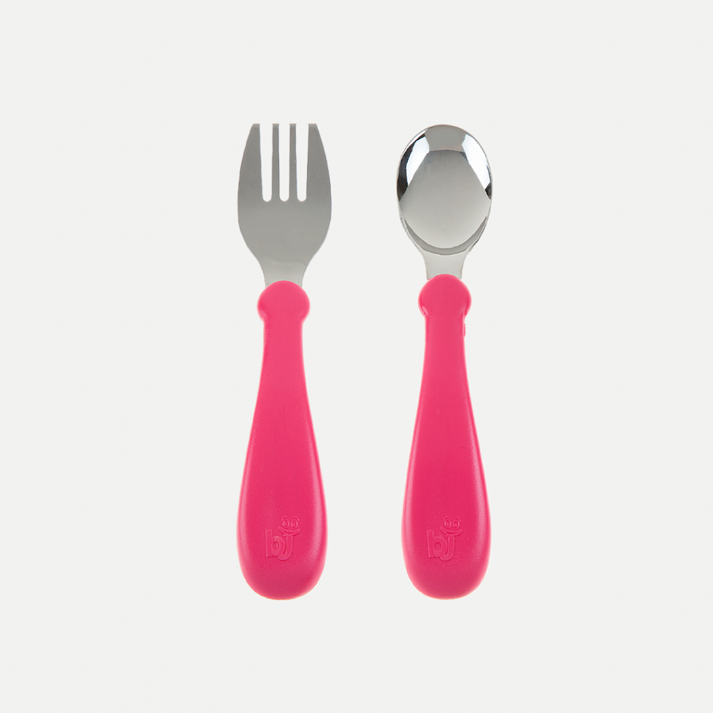 BABYJEM paslanmaz çelik çatal kaşık seti (PEMBE)