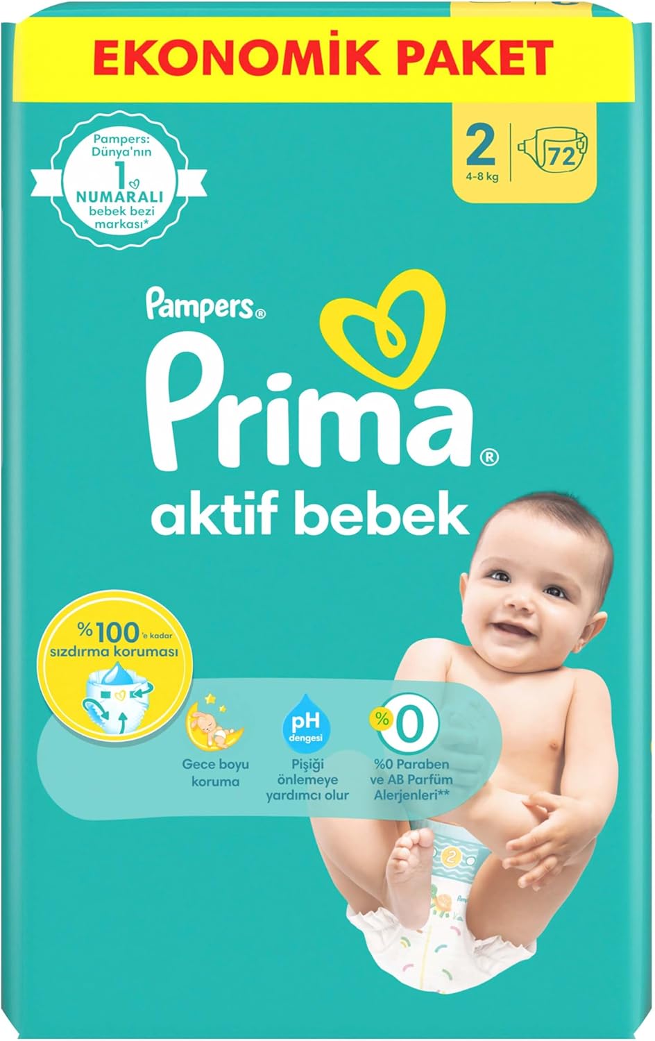 Prima Bebek Bezi Aktif Bebek 2 Beden 72 Adet Fırsat Paketi