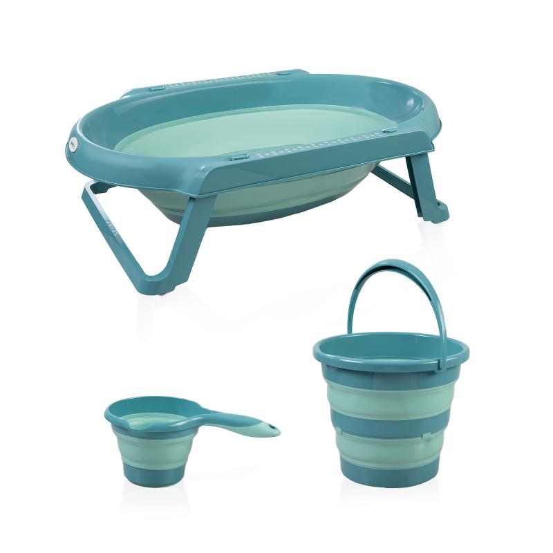 BABYJEM Katlanır Banyo 3’lü Set Turkuaz