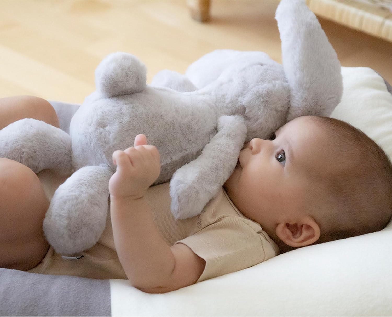 Babyjem Uyku Arkadaşım Oturabilen Tavşan Gri