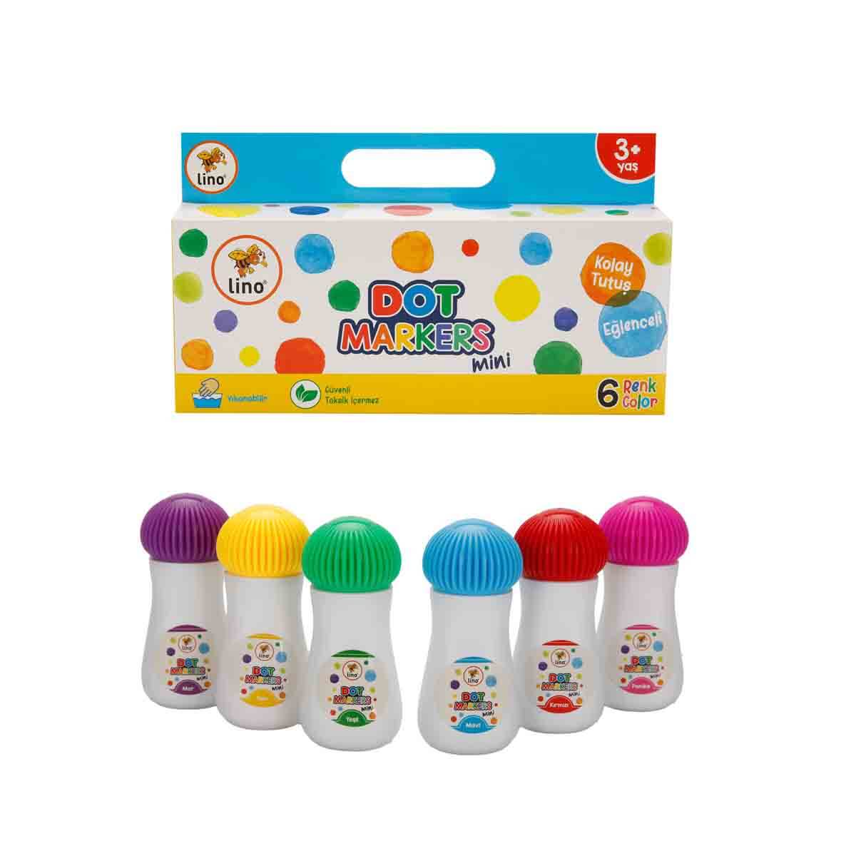 Dot Markers Yıkanabilir Mini Keçeli Boya Kalemi 6’lı