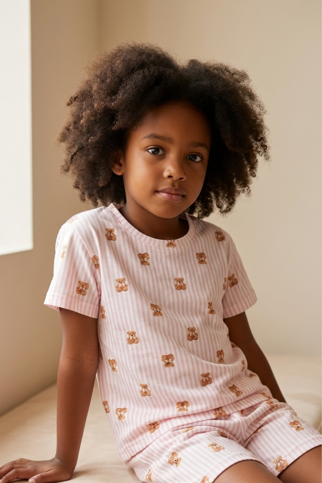 KATİA BONNY Teddy Desenli Çocuk Şortlu Pijama Takımı