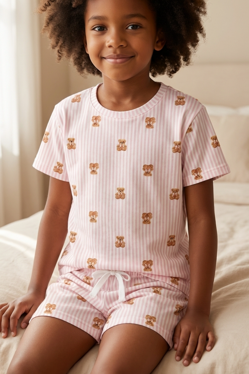KATİA BONNY Teddy Desenli Çocuk Şortlu Pijama Takımı