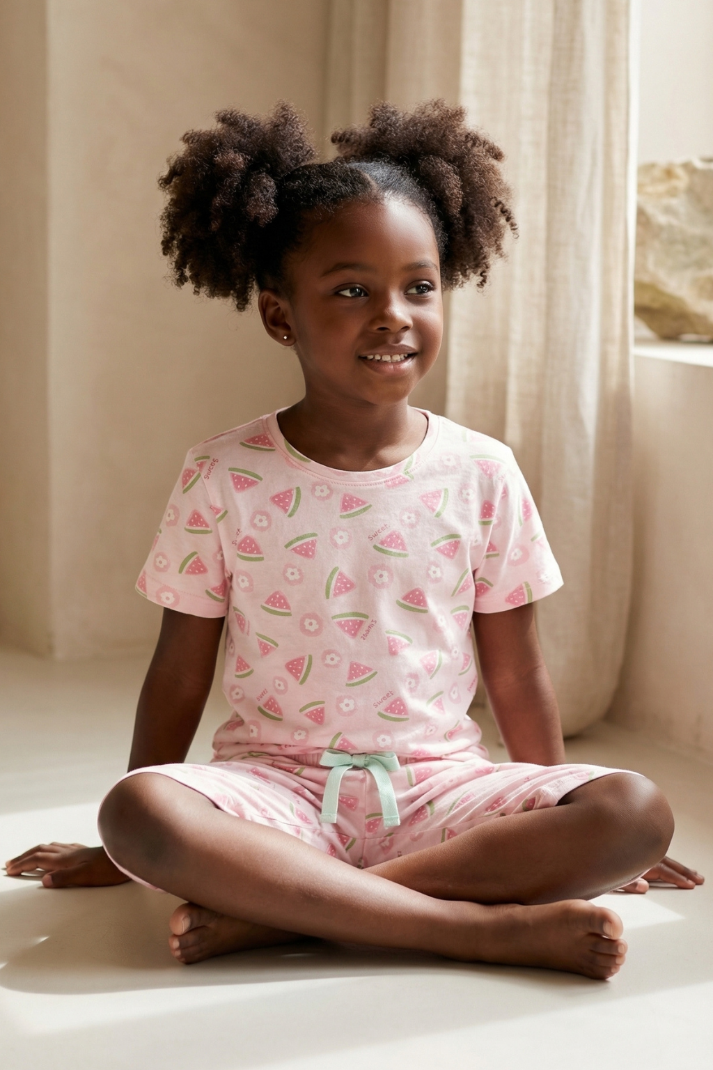 Karpuz Desenli Çocuk Şortlu Pijama Takımı