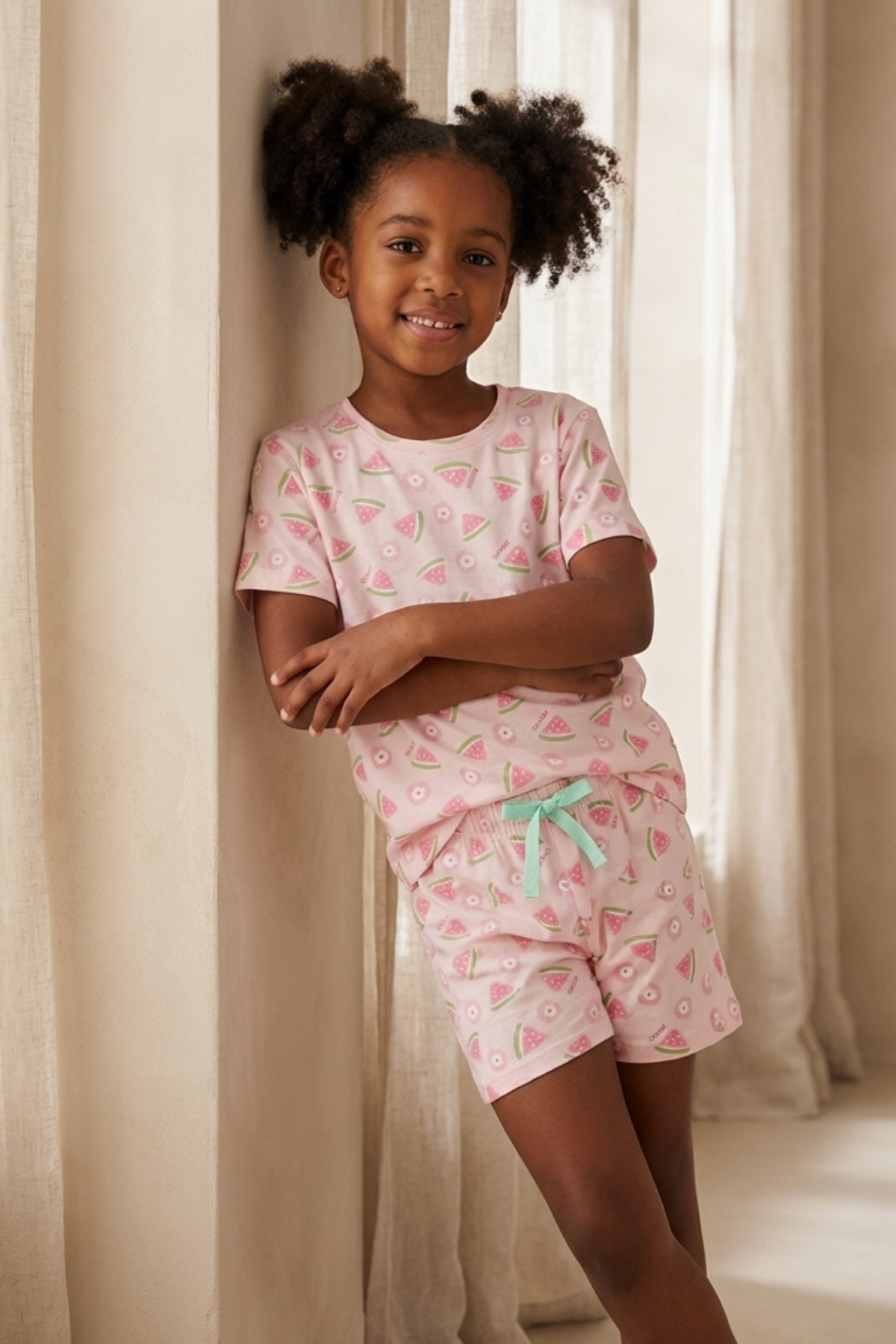 Karpuz Desenli Çocuk Şortlu Pijama Takımı