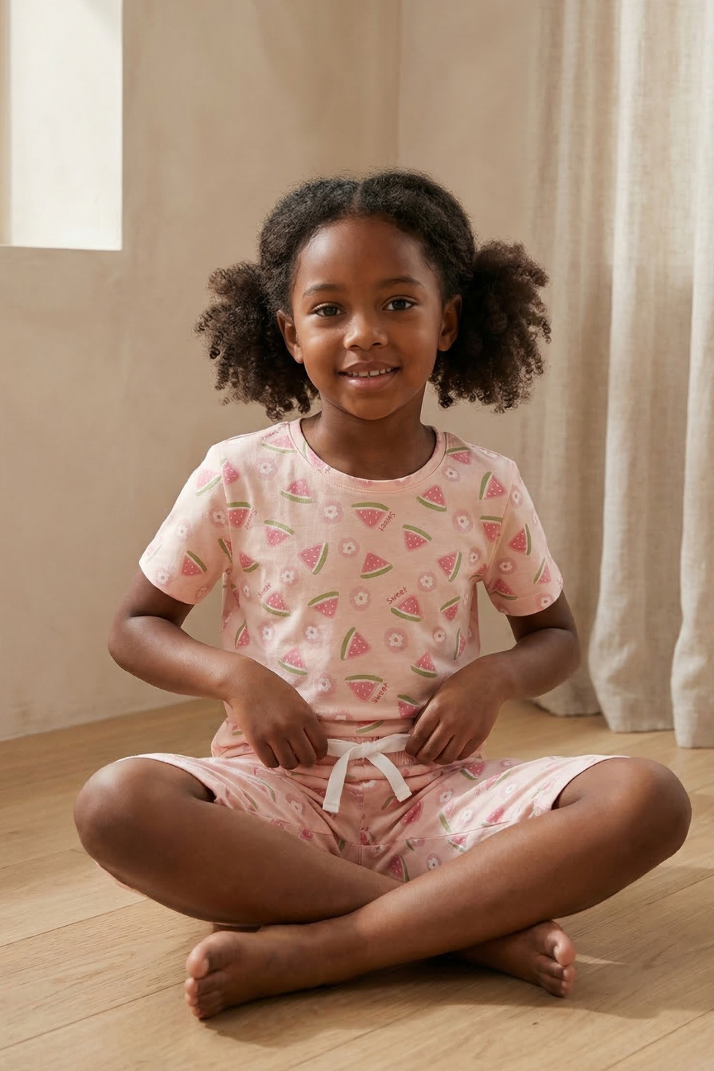 Karpuz Desenli Çocuk Şortlu Pijama Takımı