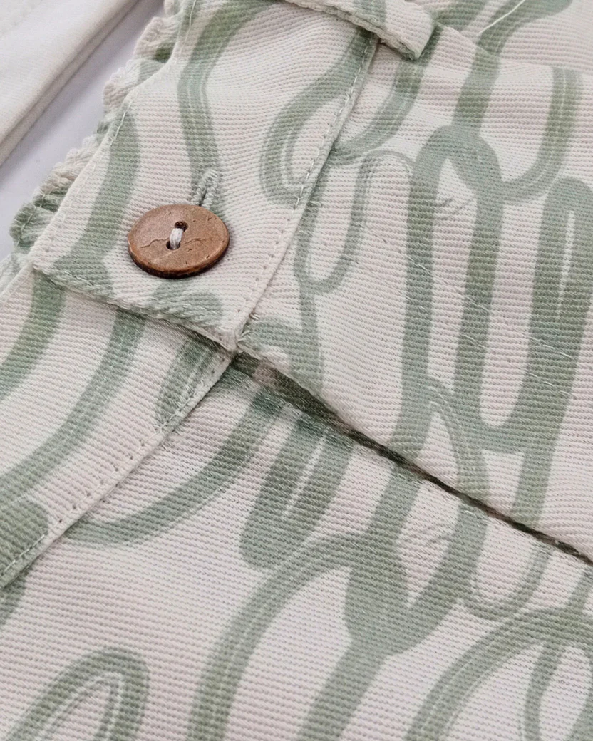 Patique Go Outside Baskılı Tişört ve Desenli Keten Pantolon Erkek Çocuk Takım
