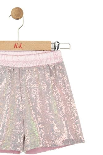 NK KİDS KIZ ÇOCUK PUL İŞLEMELİ ŞORT-PEMBE