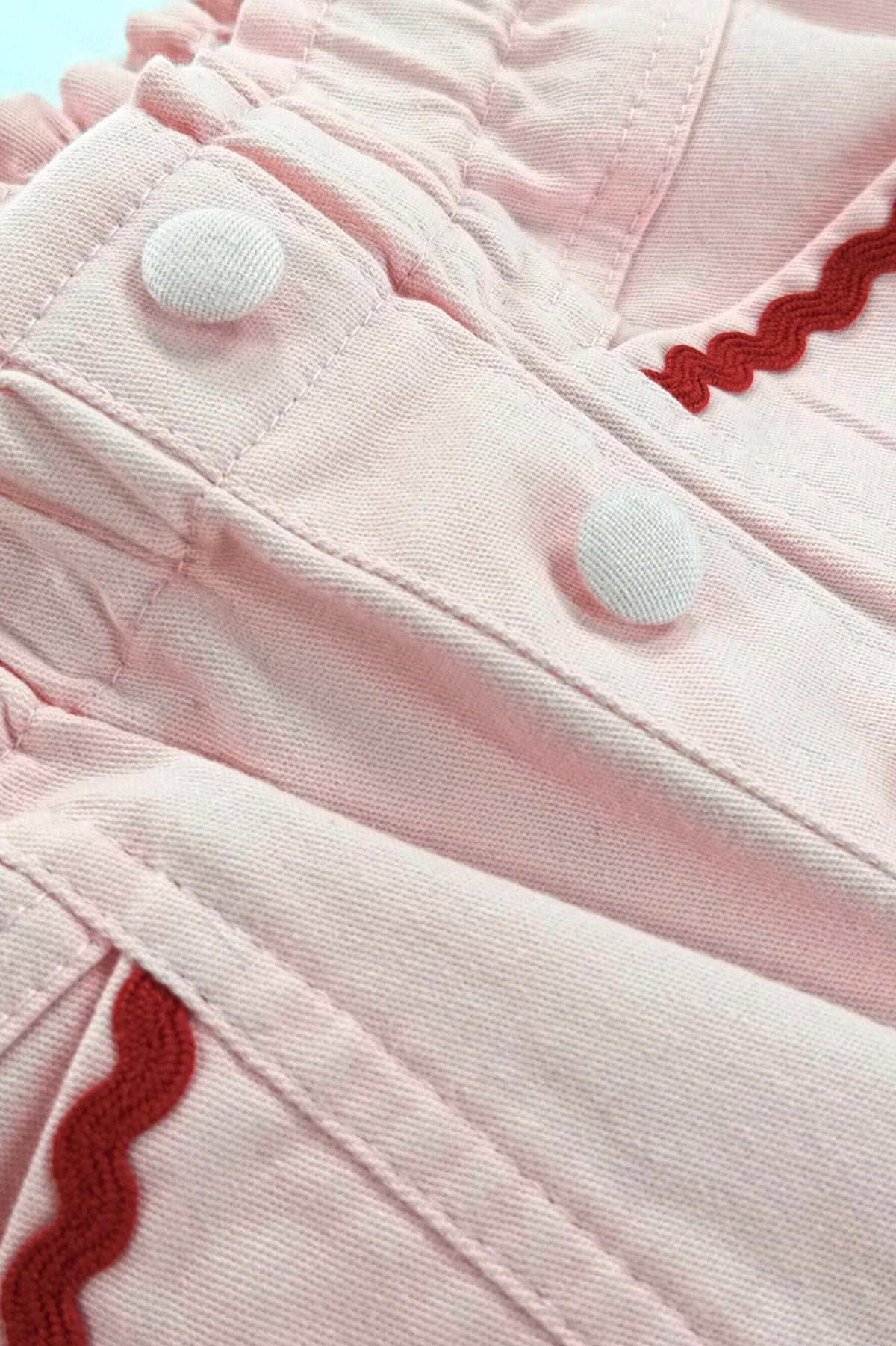 Kız Çocuk Yazlık Brode Bluz Pembe Şort İkili Takım